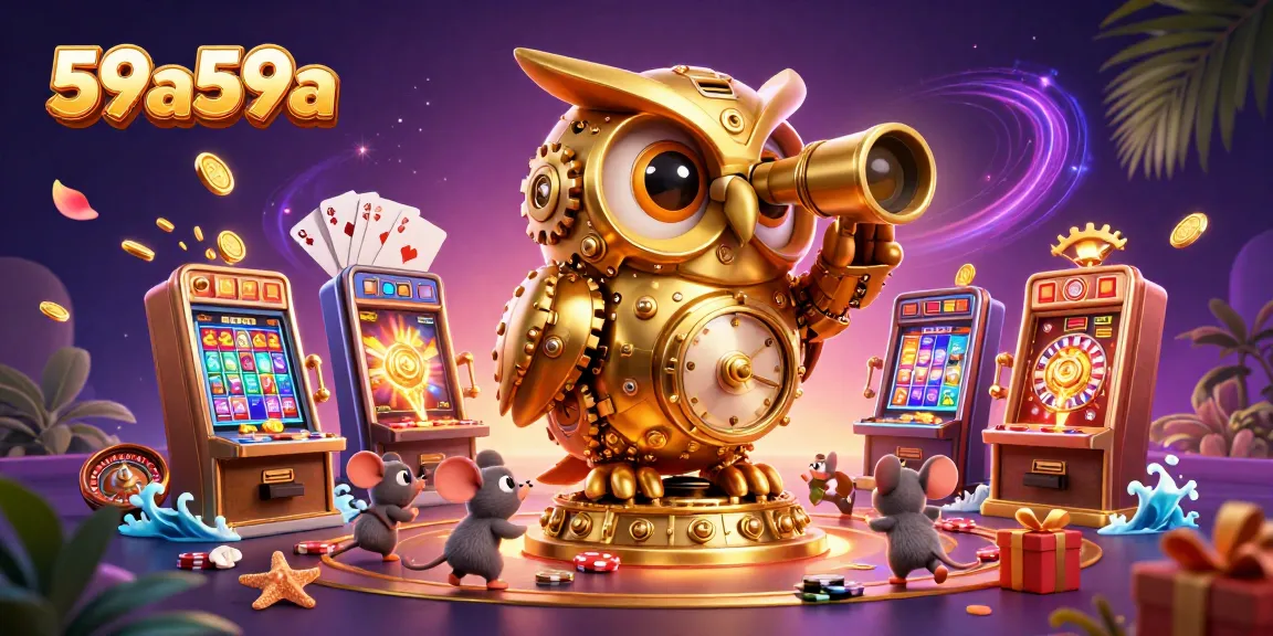 Experimente a emoção do cassino no 59a59a com um corujão dourado e jogos vibrantes.
