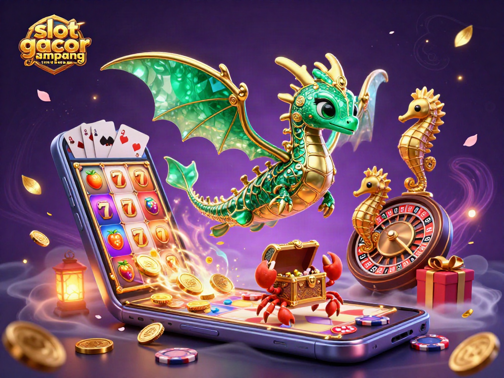 Engage with the excitement of slot gacor gampang menang, featuring a vibrant scene with sea creatures and slot game elements.
