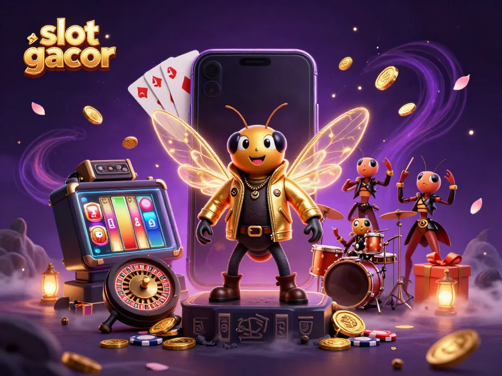 Experience the excitement of slot gacor with animated casino characters and vibrant game elements.