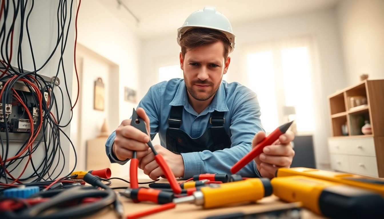 Skilled Electrician Buckhead performing wiring installation in a modern home environment.