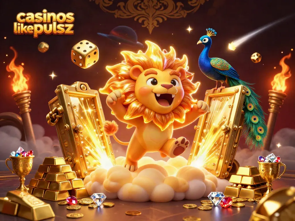 Experience casinos like pulsz with vibrant slots and rich rewards in this dynamic illustration.