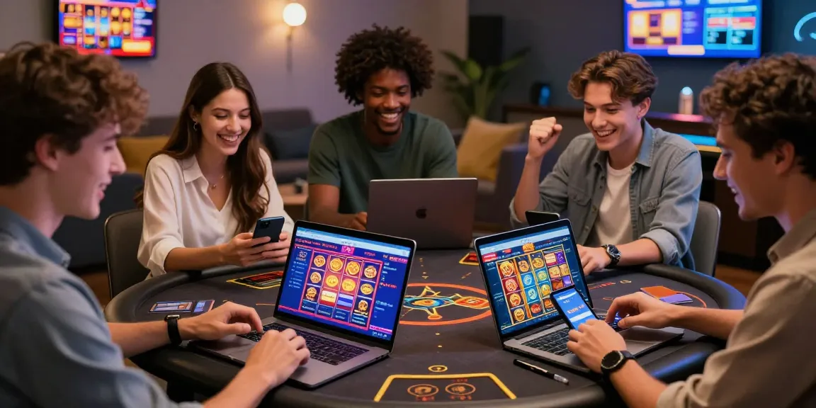 Players enjoying online credit card casinos with engaging games and social interaction.