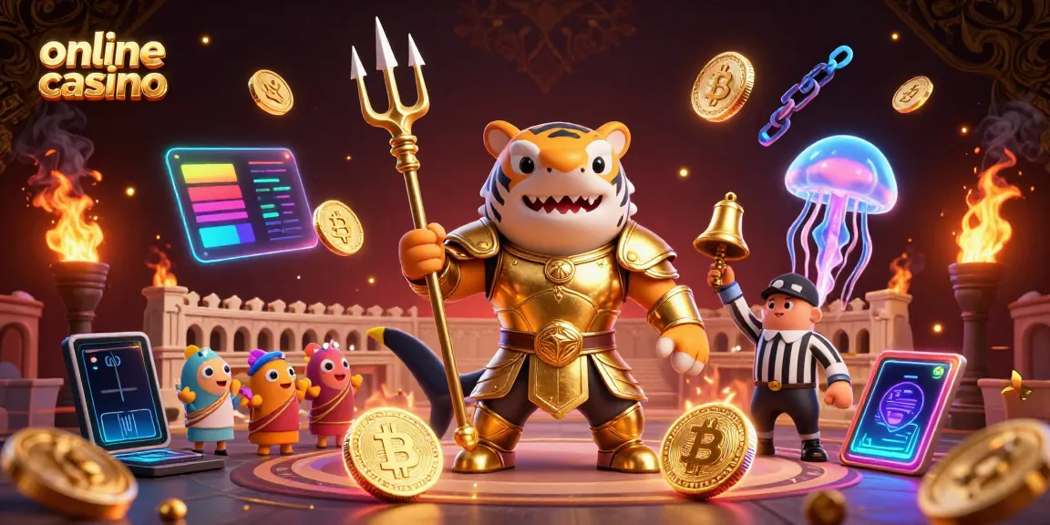 Engage in the exciting world of online casino games with a vibrant 3D illustration featuring a gladiator shark.