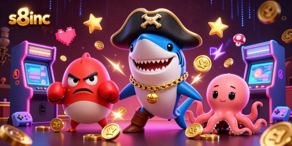 Engage in thrilling gameplay at s8inc with dynamic characters, glowing coins, and a colorful casino atmosphere.