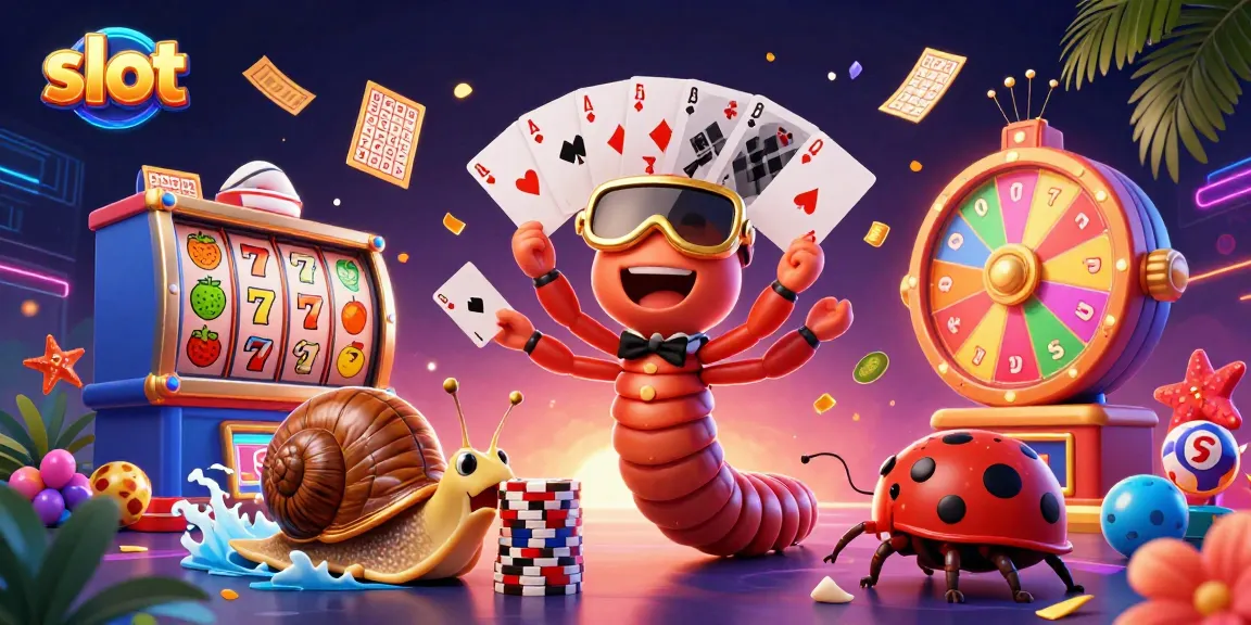 Experience exciting slot games with a colorful 3D casino scene featuring a dealer and high-roller.