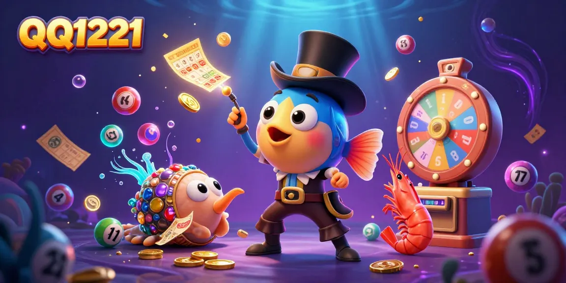 Engage with QQ1221's vibrant casino scene featuring treasure-seeking characters in a magical underwater setting.
