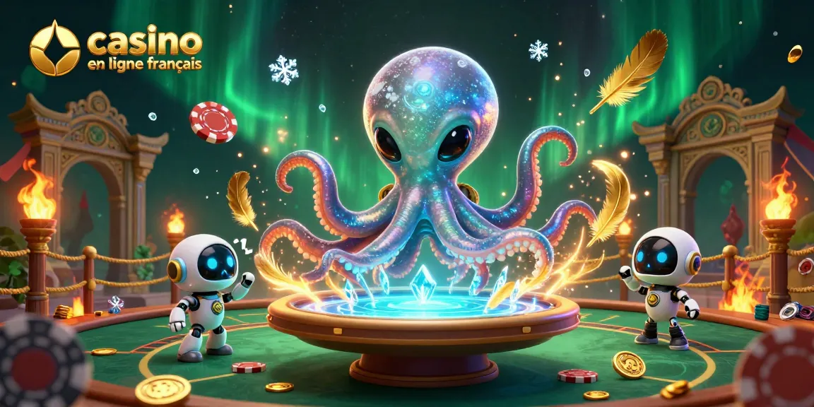 Jouer au casino en ligne français avec un octopus et un robot dans une scène dynamique