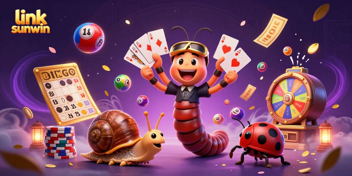 Experience the thrill with link sunwin as a cartoon millipede dealer expertly showcases cards amidst a vibrant casino scene.