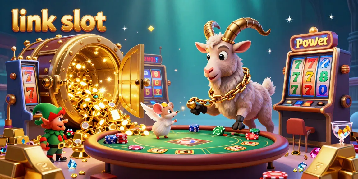 Engage with the thrilling link slot adventure featuring festive Krampus and mischievous elves in a vibrant casino scene.