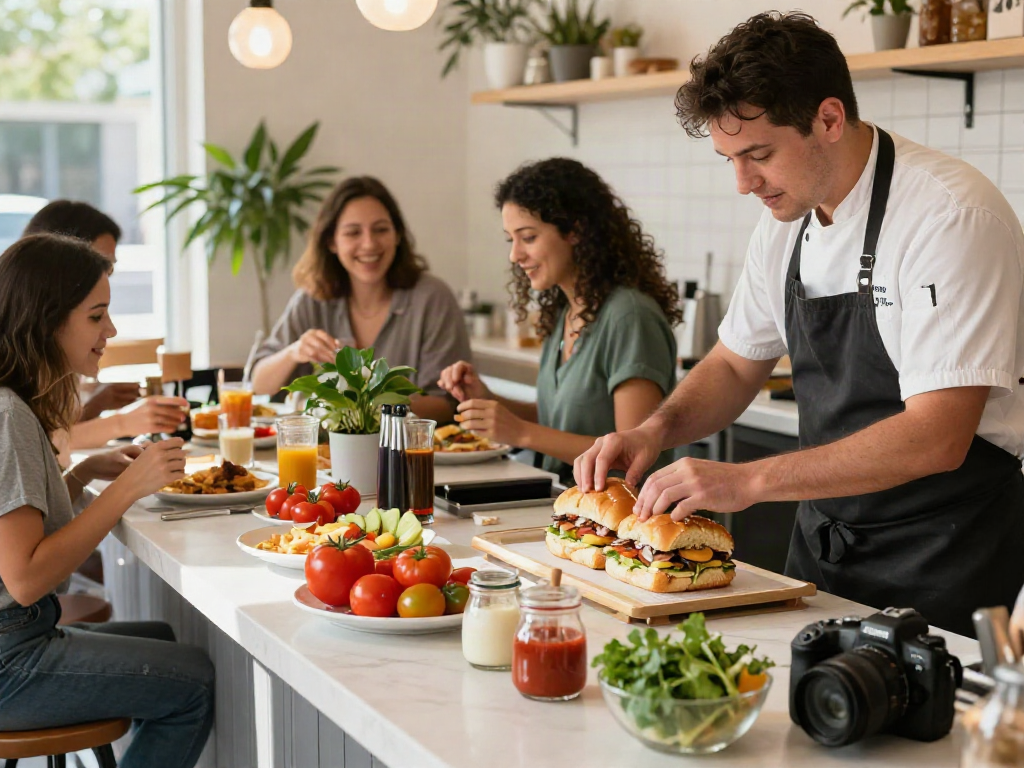 Best breakfast Austin featuring vibrant sandwiches and a welcoming café atmosphere at Eggman ATX.