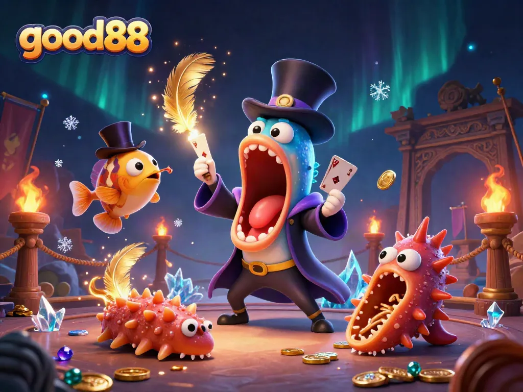 Experience thrilling gameplay at good88 with vibrant elements of a magical underwater casino environment.