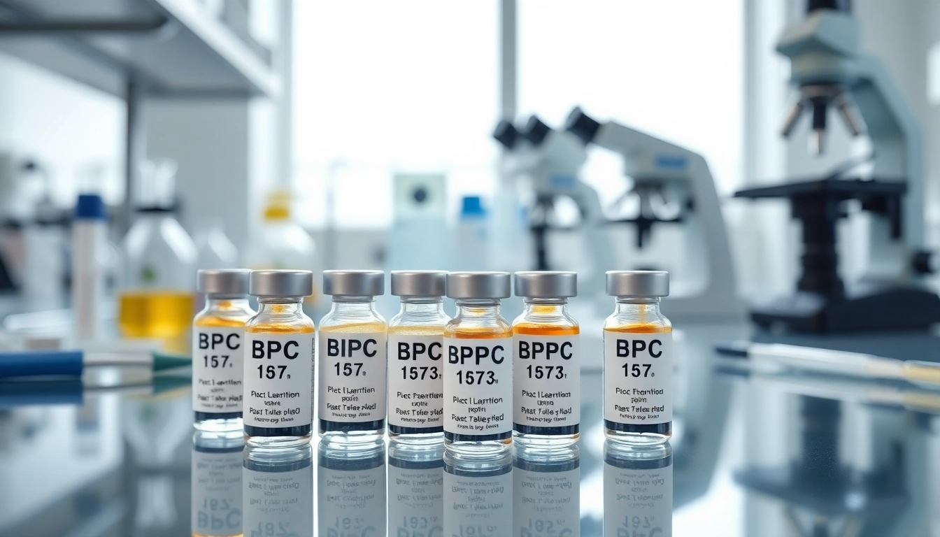 Discover where to buy BPC-157 in a lab setting with vials and scientific equipment.