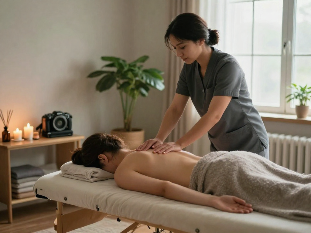 Experience 출장안마 in a tranquil home setting with a professional therapist providing relaxation and comfort.