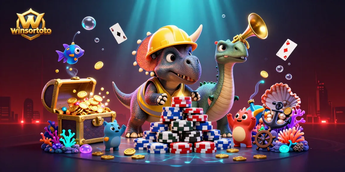 Permainan winsortoto dengan triceratops membangun tumpukan chip poker di lautan keindahan.