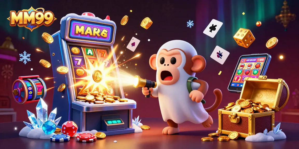 Join the excitement at MM99 with a magical casino scene featuring a mischievous monkey and exciting jackpots.