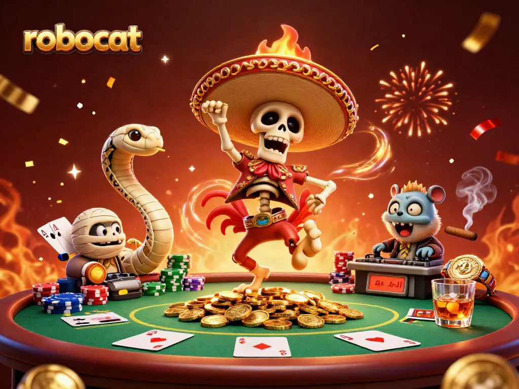 Experience the exciting action at Robocat Casino with vibrant poker games and dazzling winnings!