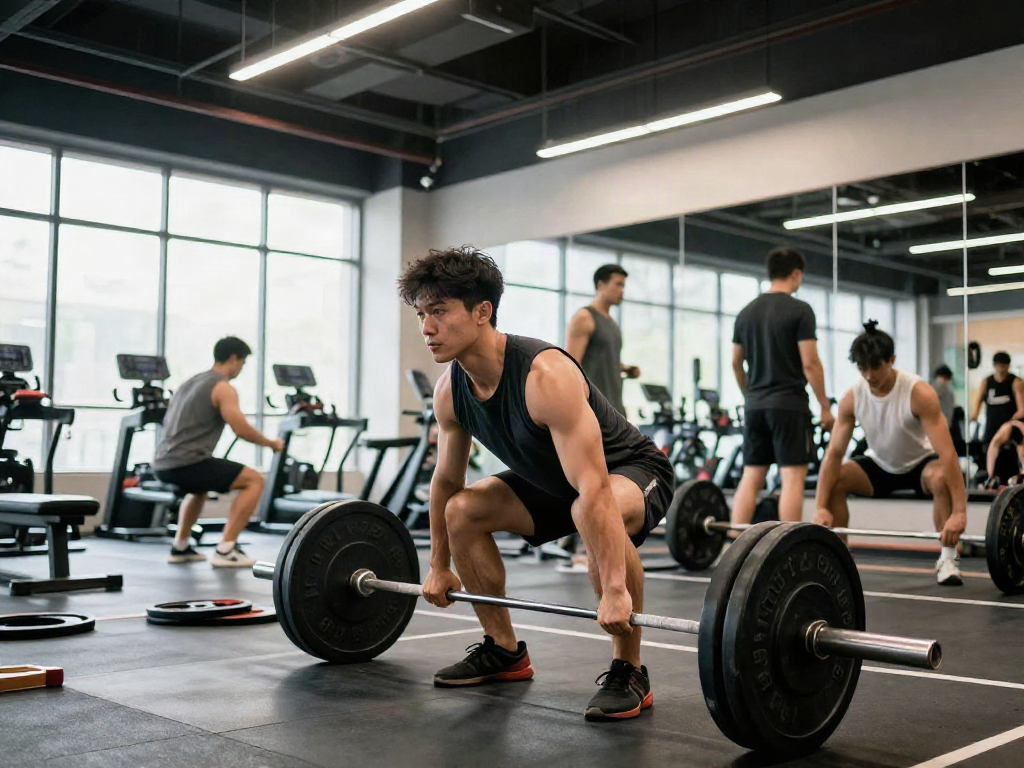 Fit individual deadlifting weights in a modern gym, highlighting the importance of comprare steroidi muscoli in italia for effective muscle growth.