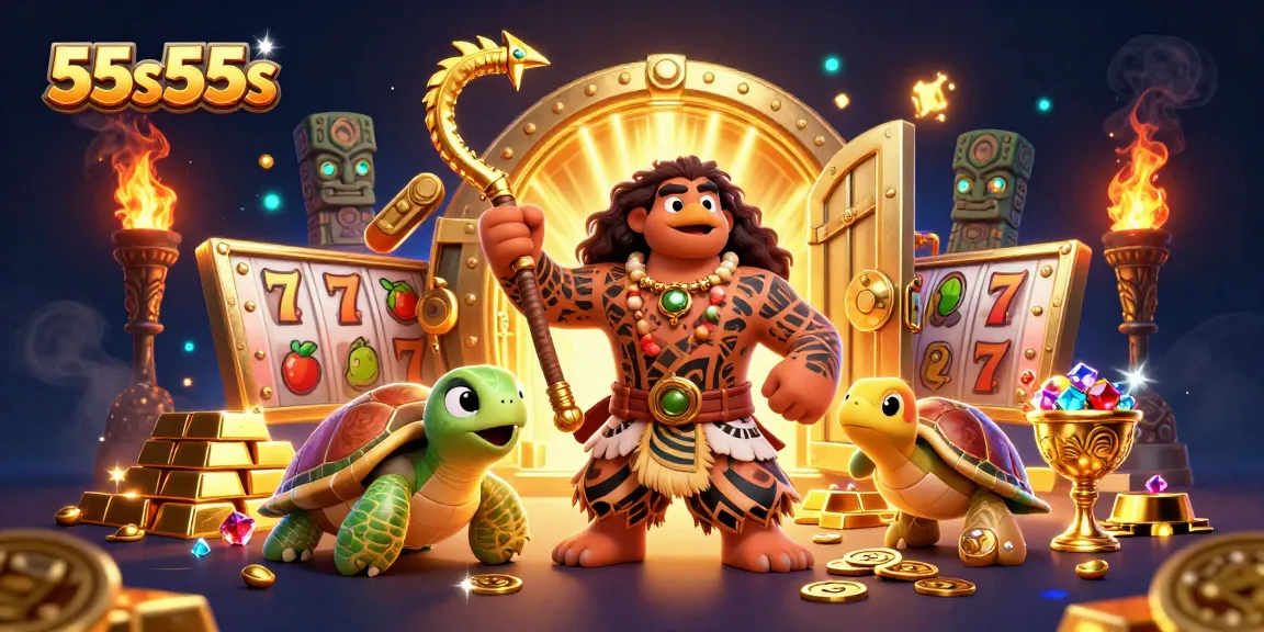 Engage with 55s55s slot reels and dazzling treasures in a vibrant online gaming scene.