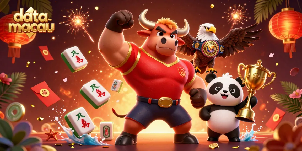 Players engage in thrilling games at data macau with vibrant characters and festive decorations.