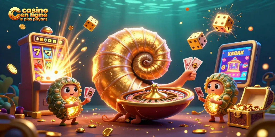 Jouer au casino en ligne le plus payant avec un nautilus géant, des machines à sous, et des effets de jackpot scintillants
