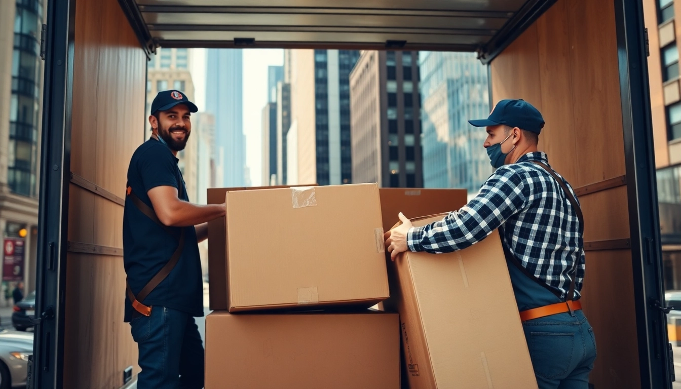Residential movers NYC skillfully preparing furniture for transportation in a New York setting.