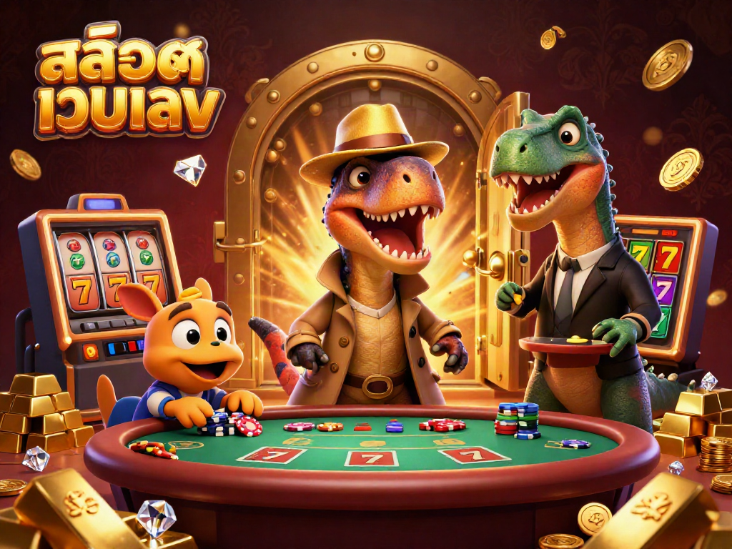 Experience thrilling action with สล็อตเว็บตรง as a velociraptor card counter in a casino.