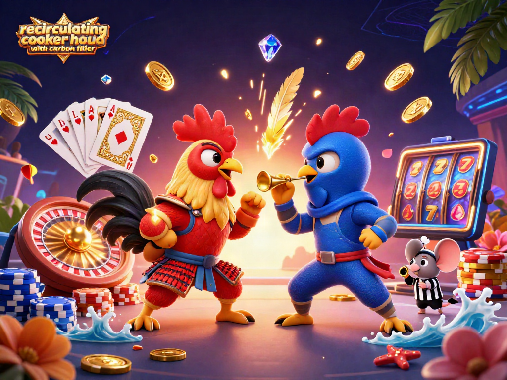 Engage with the dynamic world of recirculating cooker hood with carbon filter, as cartoon roosters rival with golden treasures.
