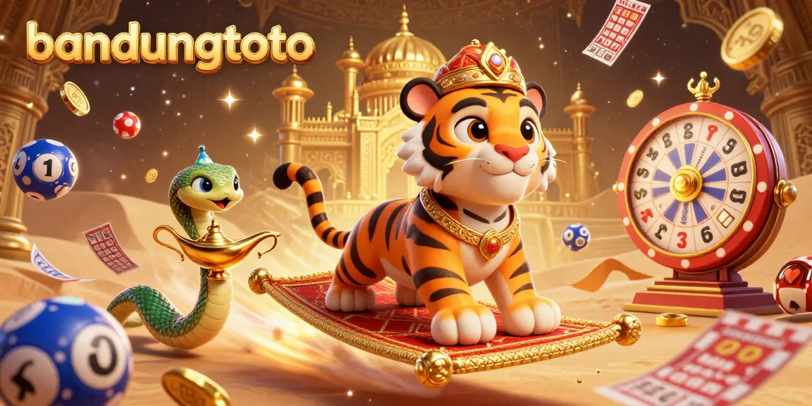 Engage in thrilling lottery games at bandungtoto with vibrant visuals of sultan-themed characters and winning elements.