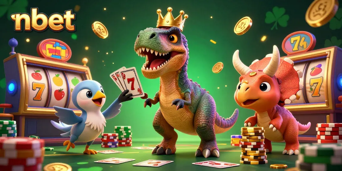 Engage in nbet casino action with friendly dinosaur characters in a colorful, dynamic atmosphere.