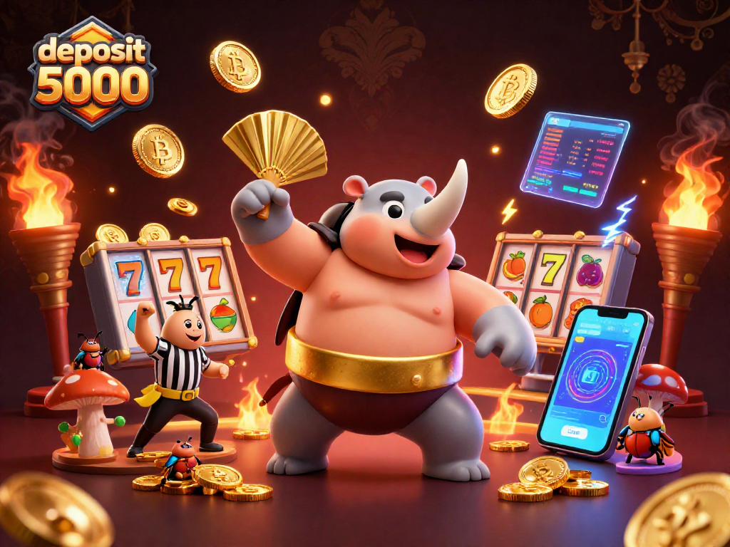 Experience excitement with deposit 5000 while engaging in thrilling slot action and vibrant casino visuals.