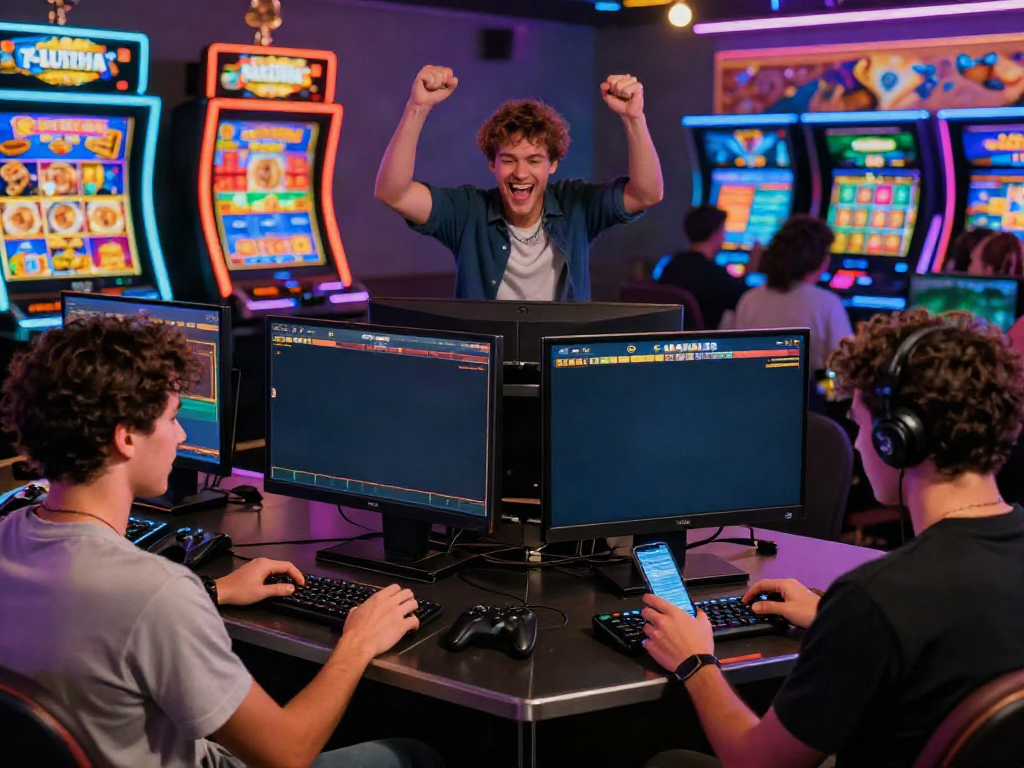 Players enjoying thrilling slot games on DA88's vibrant online gaming platform.
