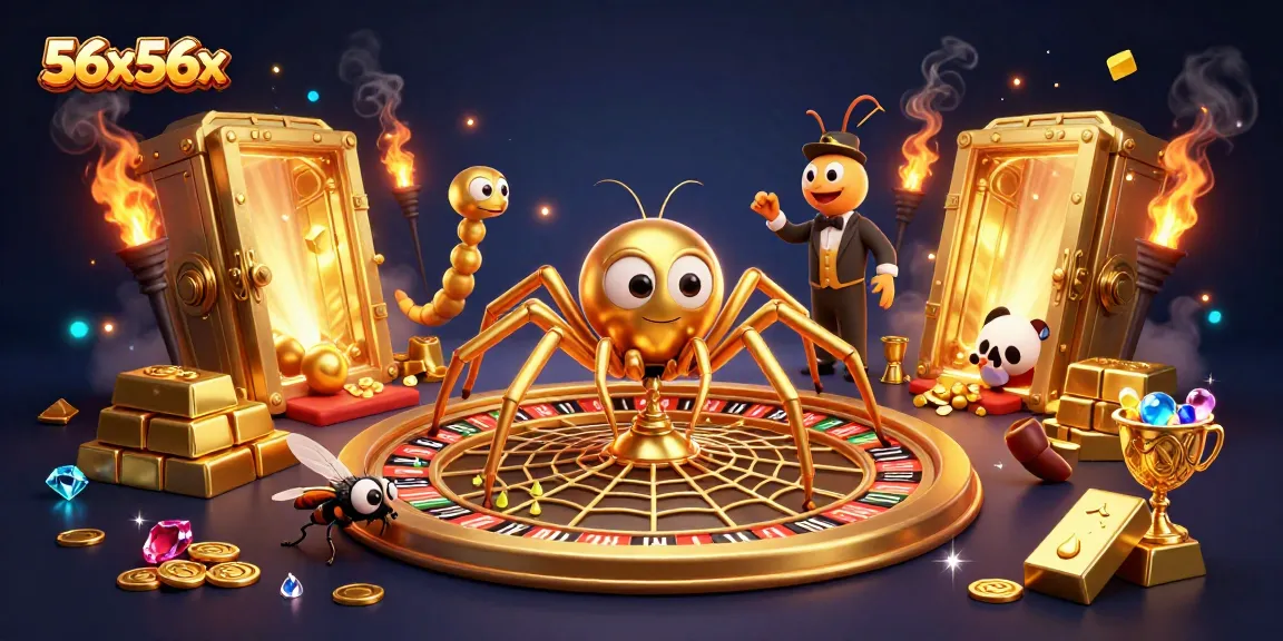 Atraia ganhos emocionantes no 56x56x enquanto a aranha dourada gira a roda da fortuna.