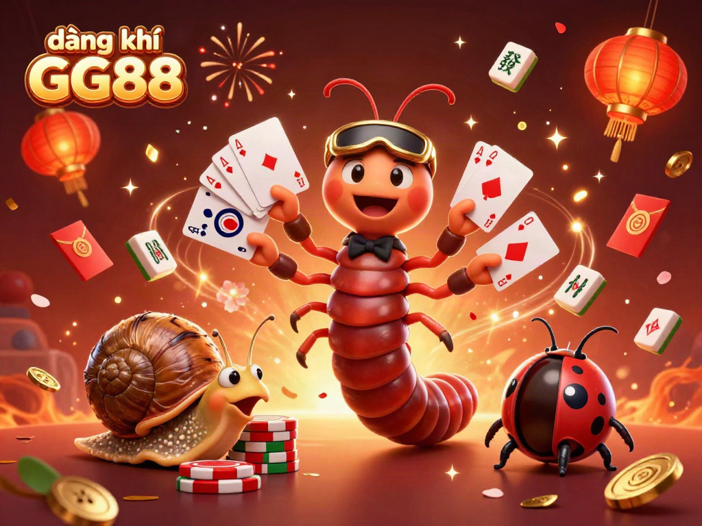 Join in the excitement at "đăng ký GG88" with vibrant casino characters and festive elements.