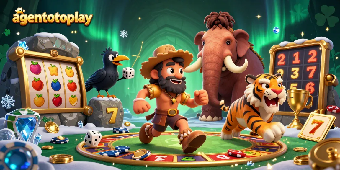 Menangkan permainan di agentotoplay dengan ilustrasi nuansa kasino prasejarah yang seru.