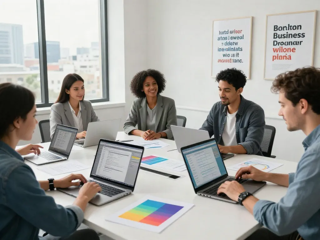 Collaboration scene illustrating professionals using tax software to start a tax business.