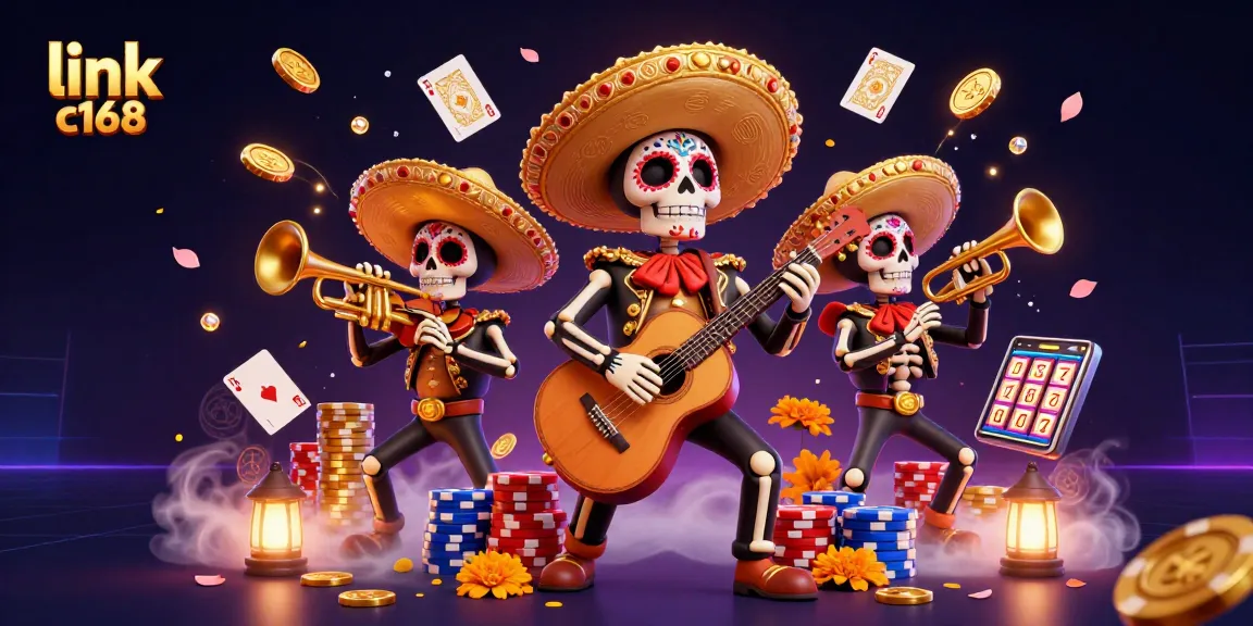 Experience thrilling action with link c168 in this vibrant casino illustration of a mariachi band.