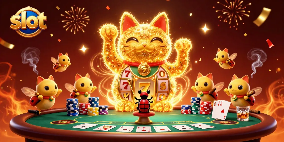 Menang slot terbaru dengan simbol keberuntungan dalam ilustrasi 3D yang dinamis