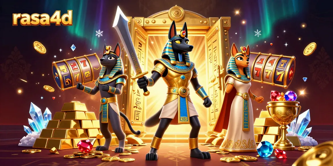 Rasakan keseruan dari rasa4d dengan Anubis dan Bastet dikelilingi oleh slot dan harta karun.