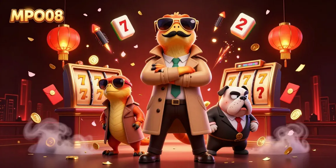 Engage in thrilling gameplay at MPO08 with charming raptors in a casino setting.