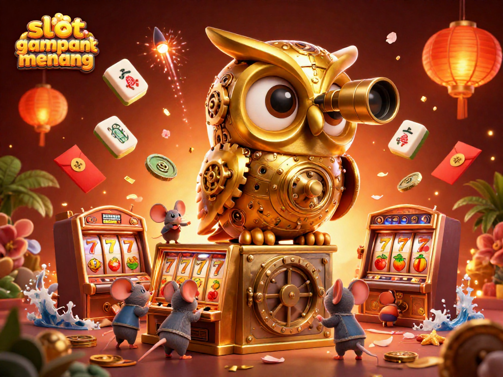 Experience the thrill of slot gacor gampang menang with a vibrant 3D casino illustration showcasing excitement and rich casino elements.