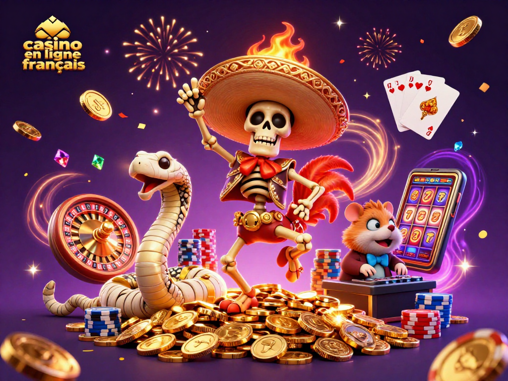 Un cas d'animation 3D où un casino en ligne français prend vie avec des personnages festifs et des éléments dynamiques.