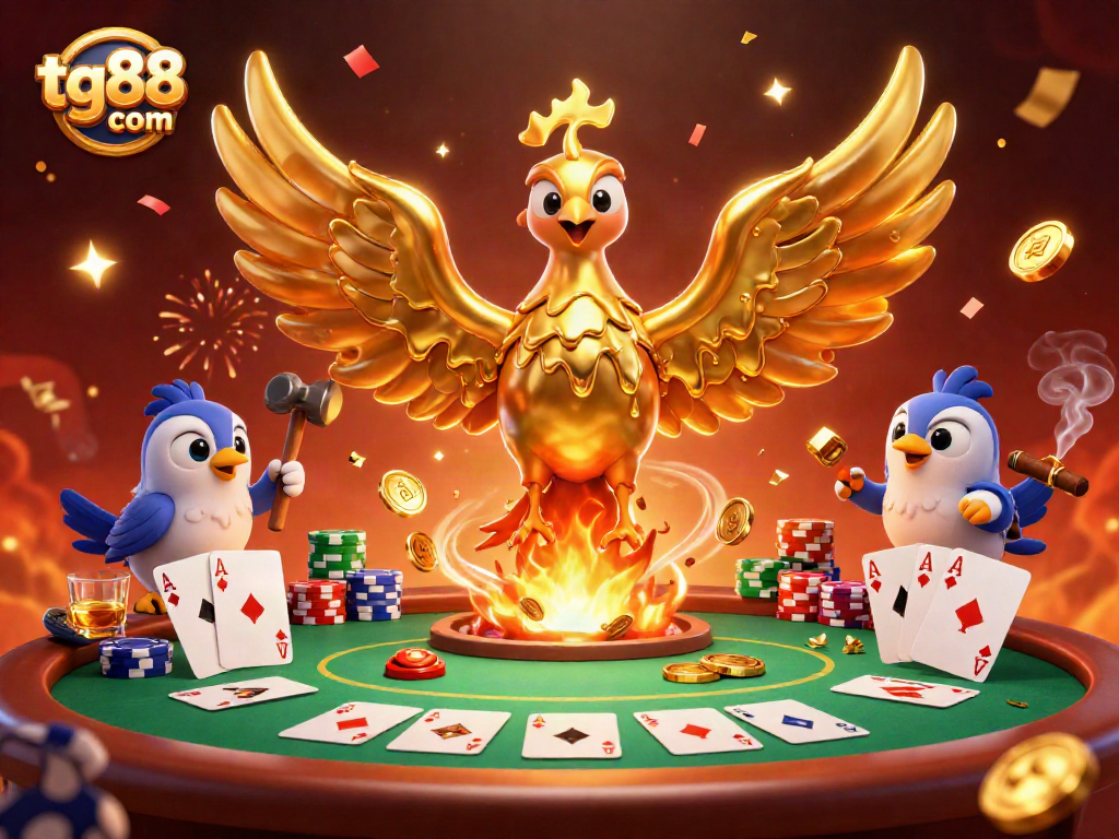 Spin to win with tg88 com's golden phoenix and poker excitement!