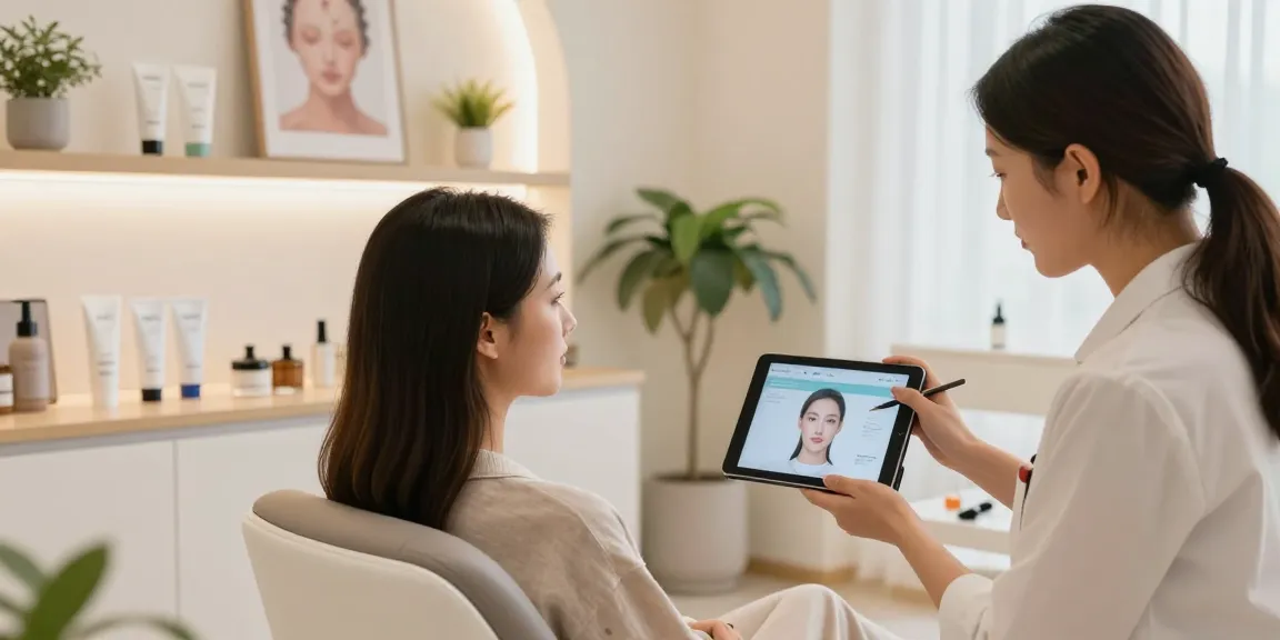 ClinicEvo cheaper than QOVES highlighted in a professional beauty consultation scene