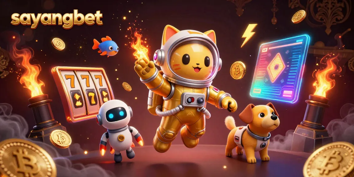 Experience exciting gameplay with sayangbet's dynamic casino elements in a whimsical 3D scene.