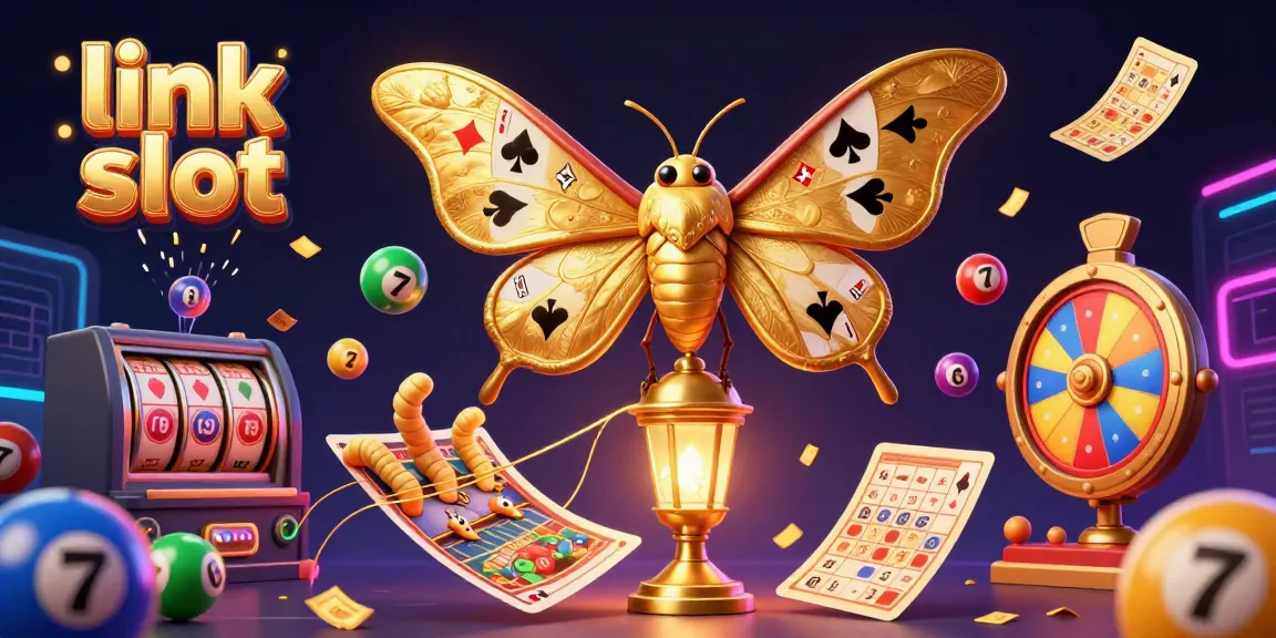 Experience the thrill of link slot gaming in this vibrant 3D casino scene filled with colorful elements and dynamic visuals.