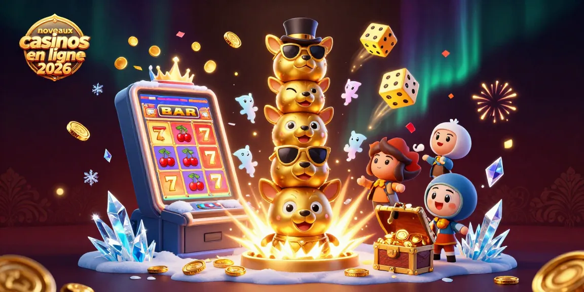 Jouez aux nouveaux casinos en ligne 2026 avec des symboles de jackpot et des animations colorées.